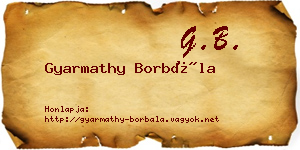 Gyarmathy Borbála névjegykártya