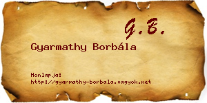 Gyarmathy Borbála névjegykártya
