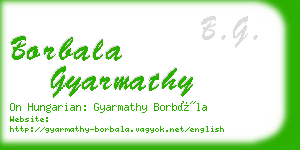 borbala gyarmathy business card